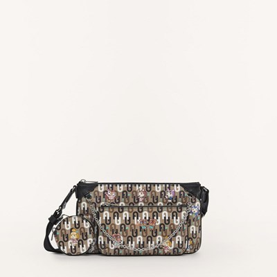 Furla Animal Crossing Crossbody Táska Női Fekete | QI5098613