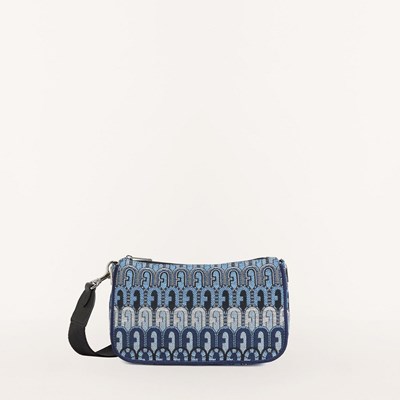 Furla Moon Crossbody Táska Női Kék Fekete | OI6740952